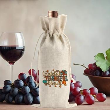 Imagem de Presente de outono de peru de abóbora de agradecimento para amigos, colegas, família, mulheres, homens, presentes para festas engraçadas, sacolas de vinho