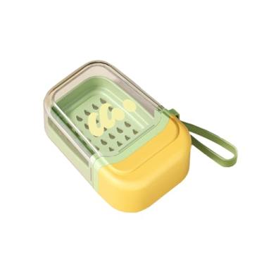 Imagem de Estojo de sabão portátil de dopamina para viagens - Mini saboneteira com camada de drenagem, recipiente de higiene à prova de vazamento comporta sabonete em barra de tamanho completo