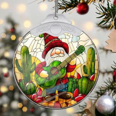 Imagem de Enfeites de Natal para pendurar em cristal anão, enfeites de árvore de Natal feitos à mão, decoração de carro e casa - presentes de Natal, decoração de artesanato em acrílico, ideias de troca de