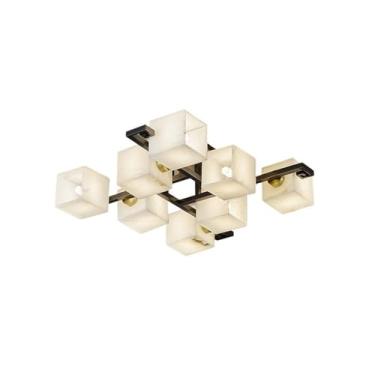 Imagem de Luz de teto Luminária de teto decorativa cobre luxo para sala estar, quarto quadrado, jantar, luminária mármore