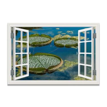 Imagem de LKXGRRSFG Tela falsa de janela de lentilha, arte de parede realista para quarto, casa, 20 x 30 cm, sem moldura