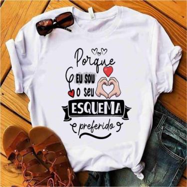 Imagem de Blusa T-shirt Camiseta Feminina Estampada -Frases Casal- Várias Estamp