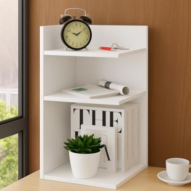 Imagem de Estante de Prateleiras Branca 3 Níveis Organizador Modular para Escritório e Casa 60x30cm Estilo Moderno Minimalista