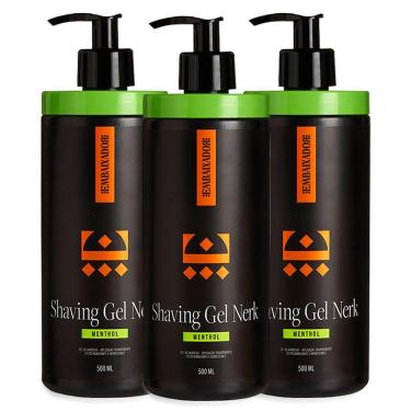 Imagem de Kit 3 Shaving Gel De Barbear Nerk Menthol Embaixador 500Ml