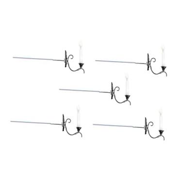 Imagem de menolana Conjunto de 5 luminárias de parede em escala 1:87 para jardim e paisagismo, ideais para projetos DIY em escala HO. Luminárias de rua em miniatura com, Preto