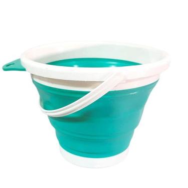 Imagem de Balde Dobrável 10 Litros Retrátil Silicone Flexível Limpeza Casa Lavan