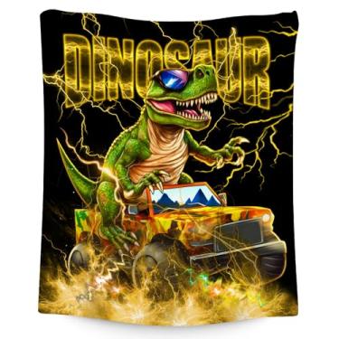 Imagem de CUSPCOD Cobertor de dinossauro para meninos, presentes para crianças, 127 x 152 cm, leve, fofo, aconchegante, infantil, para sofá-cama