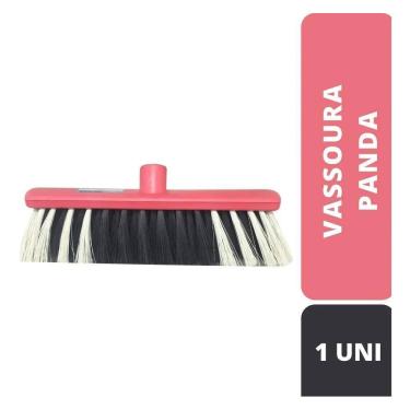 Imagem de 2X Vassoura Panda Vermelha Cerdas Macias Nylon Un Sem Cabo F