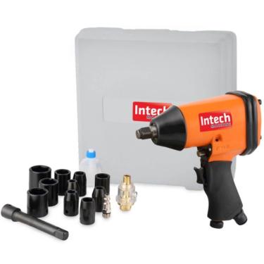 Imagem de Kit Chave de Impacto Pneumática de 1/2"" com 10 Soquetes + Maleta - PN700 - INTECH MACHINE