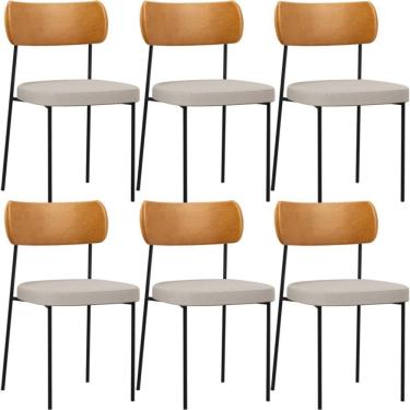 Imagem de Kit 06 Cadeiras Para Sala De Jantar Melina L02 Whisky Cru