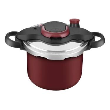 Imagem de Panela de Pressão Rochedo Clipso Revestida Vermelha com Fechamento Externo e 4,5L de capacidade