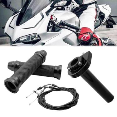 Imagem de ZOSANY Kit de montagem universal de acelerador de ciclomotor ATV/Scooter/GY6 - Punhos de guidão de 7/20.3 cm com cabo de acelerador giratório de 22 mm