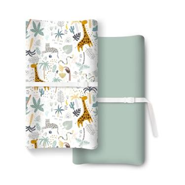 Imagem de TotChill Capa para trocador de fraldas extra elástica, ultramacia de malha de jérsei premium, unissex para meninos e meninas, serve para todas as mesas/cômoda padrão - pacote com 2