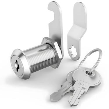 Imagem de LUMINFLY 6 fechaduras de came de liga de zinco de 1-1/8, fechaduras de armário seguras com chaves, serve para 1 painel máximo para caixa de ferramentas, caixa de correio, gaveta, cômoda e porta de