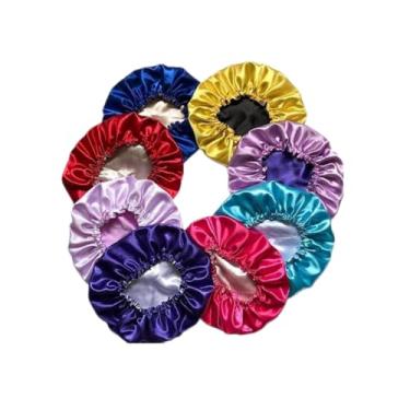 Imagem de Touca de Cetim Dupla Face Antifrizz Para Dormir Proteção dos Cabelos Confortável e Ajustável