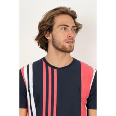 Imagem de Camiseta Listrada Aleatory Eager Marinho-Masculino