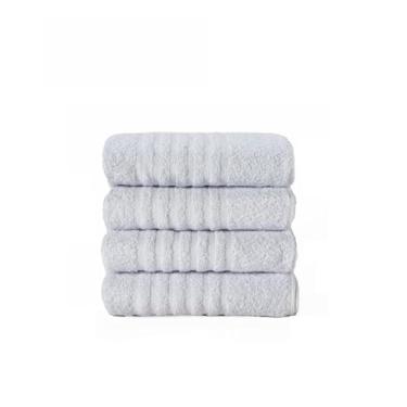 Imagem de Toalha de Banho Profissional Luxor 1,40x72cm – Alta Absorção, Costuras Reforçadas, Branca com Listras, Ideal para Hotéis, Spas e Residências