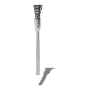 Imagem de Mini Escova de Aço Cilíndrica para Micro Retífica, 52mm x 5mm, Haste 3mm, Ideal para Limpeza e Acabamento em Superfícies Metálicas