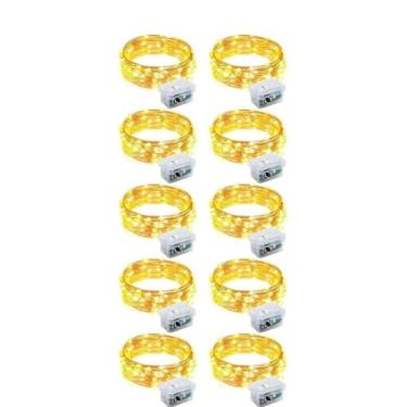 Imagem de Fios de Luzes de Fada LED 2 Metros à Prova D'Água – Iluminação Decorativa para Festas Casamentos e Natal (10 unidades)