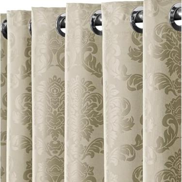Imagem de Cortina para sala,Cortina Premium Para Sala e Quarto Jacquard Estampada 1,30 X 2,00 Metros Ideal para Janela Semi Blackout(Palha)