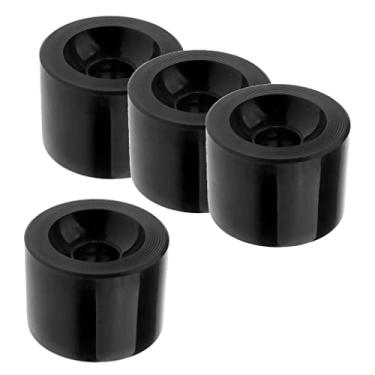 Imagem de Pacote com 4 rodas macias de 70 x 51 mm para skate longboard - PU, cor brilhante - adequado para longboarders profissionais - preto