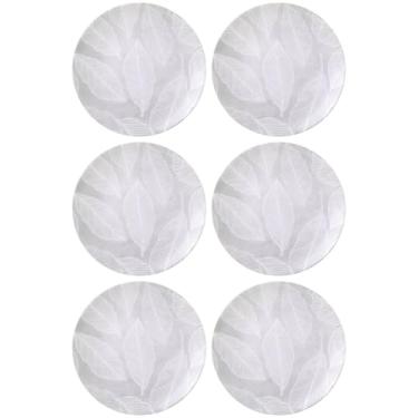 Imagem de Jogo 6 Pratos Rasos Tramontina Arbo Porcelana Decorada 25cm Mesa Posta Jantar Almoço