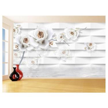 Imagem de Papel De Parede 3D Floral Textura Sala Flores 3,5M Xfl279 - Você Decor