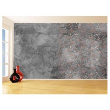Imagem de Papel De Parede 3D Concreto Linhas Dourado Rose 3,5M Kkt252 - Você Dec