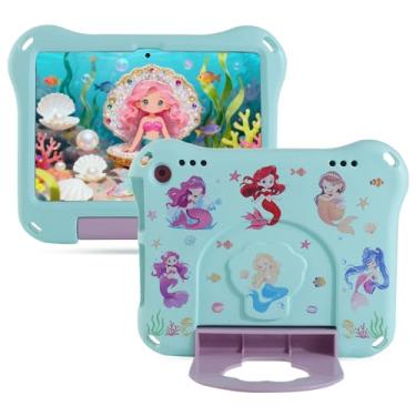 Imagem de Capa para tablet Kindle Fire HD 8 Kid Pro para meninos e meninas, linda sereia Fire HD8 10ª geração 2020 2022 2024 leve espuma EVA à prova de choque infantil à prova de choque capa adequada para