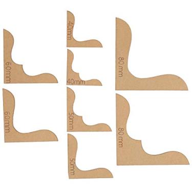 Imagem de Acouto Modelo de Canto de Carteira de 8 Unidades Com Design de Padrão de Flor - Artesanato Em Couro Estêncil e Fabricação de Bolsas - Corte e Desenho Perfeitos Em Superfícies de Couro