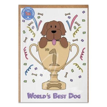 Imagem de Poochie Post Cartão Comestível para Cachorros, Presente com Sabor de Bacon com Caneta de Tinta Comestível, Melhor Design de Cachorro do Mundo, Sem Glúten e Grãos, Feito nos EUA