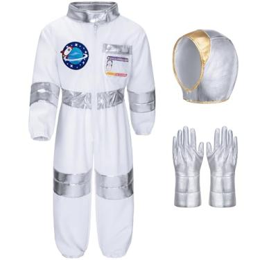 Imagem de Irtysh Kids Astronaut Costume Flight Jumpsuit Halloween Cosplay Costume With Helmet Gloves Role Play Costume Set(S)