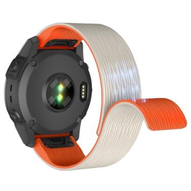 Imagem de ISABAKE Pulseiras magnéticas de 26 mm compatíveis com Garmin Fenix 8 51 mm/Fenix 7X / Fenix 6X / Fenix 5X/Enduro 2, pulseira de silicone de ajuste rápido para Fenix 8/7/6/5/Forerunner 935/945/Epix Gen