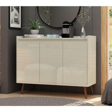 Imagem de Buffet Aparador Retrô Clássico 3 Portas Off White - Moveisaqui