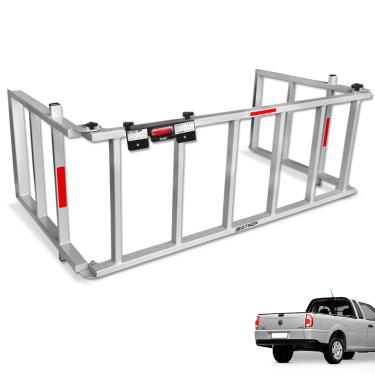 Imagem de Extensor De Caçamba Saveiro 1998 a 2009 Rampa Prata Reforçado 350kg