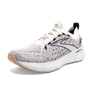 Imagem de Brooks Tênis de corrida feminino, Glycerin 20 Stealth Fit, Branco/preto/creme, 10.5
