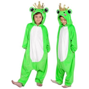 Imagem de ROC PARTY Fantasia infantil de animal com capuz – roupa de fantasia unissex de Halloween e cosplay para meninos e meninas de 4 a 12 anos (sapo verde, 10 a 12 anos)