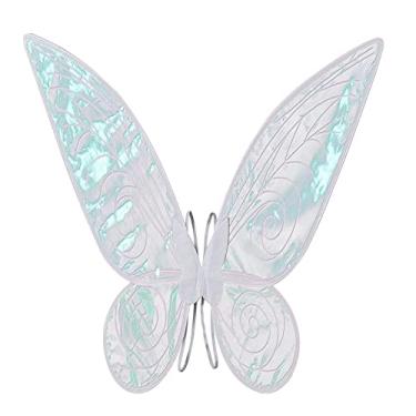 Imagem de Asas de Fada Borboleta Anjo Transparente Brilhante para Meninas com Cintas Ombro Elásticas Fantasias Halloween e Festa