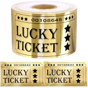 Imagem de ceiba tree Gold Raffle Tickets Roll 300Pcs Good Luck Cards Enter to Win Cards for Raffle Activities Events Carnivals Entry Class Reward Prizes Christmas Drink