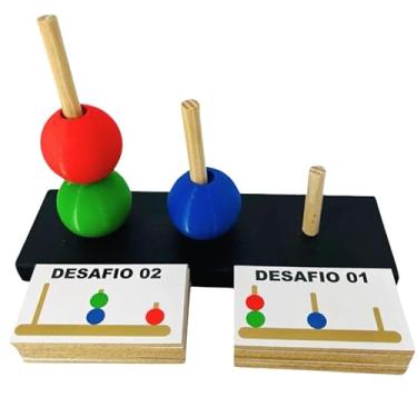 Imagem de Brinquedo Torre de Londres Jogo Educativo Pedagógico Cognitivo Memoria Teste