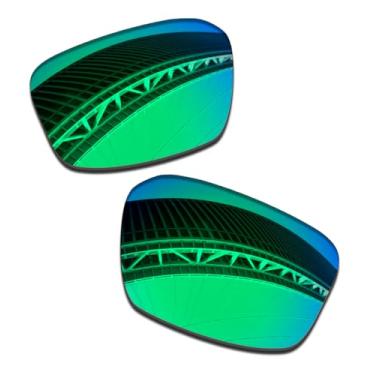 Imagem de LenzProse Lentes de reposição polarizadas de 1,5 mm para óculos de sol Oakley Siphon OO9429 64 mm, antiarranhões | Ajuste perfeito, Verde jade polarizado - 1,5 mm, 64mm