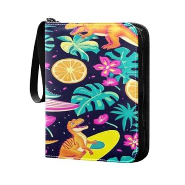 Imagem de Wassud 4 bolsos para fichário de cartas colecionáveis de dinossauro, pranchas de surfe, comporta 400 cartas padrão, álbum TCG CCG MTG, presentes para colecionadores, meninos e meninas