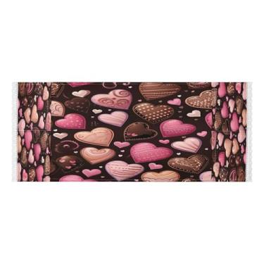 Imagem de Wassud Capas de lavadora e secadora em forma de coração de chocolate, protetor de lavadora com sacos de armazenamento, capa de geladeira à prova de poeira com bolsos para lavanderia doméstica, cozinha