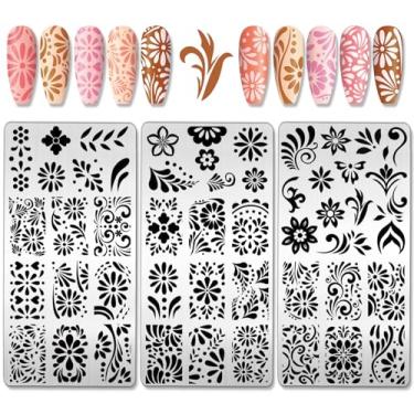 Imagem de FYSUIMU Conjunto de 3 peças de placas de unhas Cielito Lindo Talavera, conjunto de carimbos, modelos de festa do México, placas de arte de unhas para impressão faça você mesmo, design de salão de