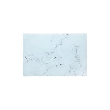 Imagem de Tábua De Corte Vidro Temperado Marmore Tabua De Carne Grande Taboa Churrasco Cozinha Decoração(Tábua Branca Pequena)