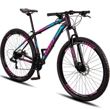 Imagem de Bicicleta Aro 29 Alumínio Gott 24v Freio A Disco Propp X3 - Preto-rosa Azul - 19