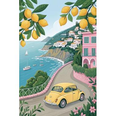 Imagem de Kits de tinta de limão por números para adultos, kits de pintura de limoeiro DIY por números em tela, pintura a óleo em aquarela por número para decoração de casa para adultos (40 x 50 cm)