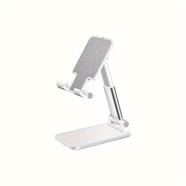 Imagem de Suporte dobrável ajustável para telefone e tablet com suporte universal – suporte de mesa portátil para assistir a vídeos, chamadas de vídeo e digitação, compatível com a maioria dos dispositivos
