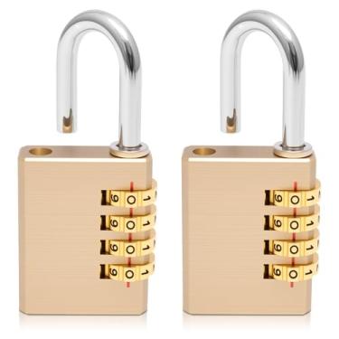 Imagem de Cadeado de combinação de 4 dígitos, sem chave, seguro, confiável, prevenção de ferrugem e estável, trava de armário à prova de intempéries para academia, caixa de ferramentas, cerca, ferrolho, cabine