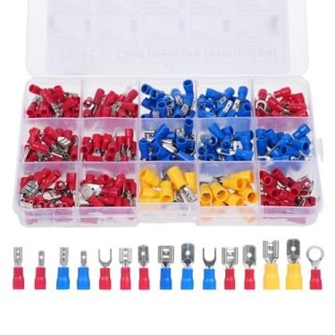 Imagem de CIADAZ 280 PCS Conjunto de terminais de pressão fria Conectores de fio elétrico, Terminais de crimpagem de fio isolado, Pá de garfo de anel misto Piggy Back Kit de sortimento de desconexão rápida